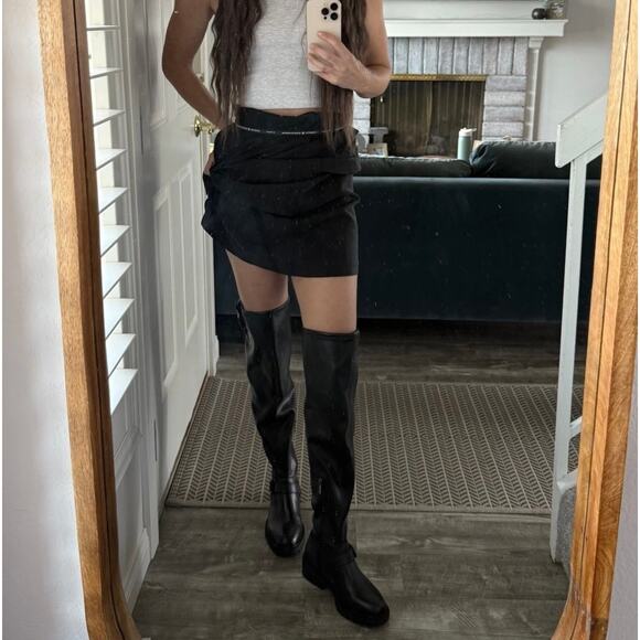 Vince Camuto Abrila Black Over-The-Knee Boot Sz 7 W-Calf Block Heel Lug Sole New - Picture 2 of 14